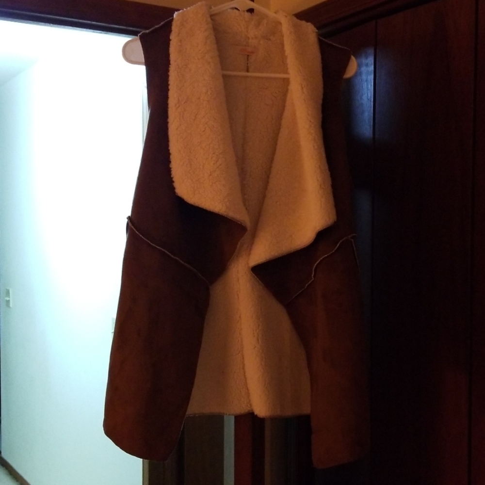 Tan suede vest